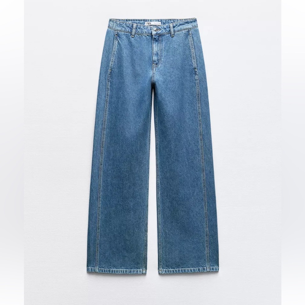 Zara Z1975 High Rise Straight Jeans